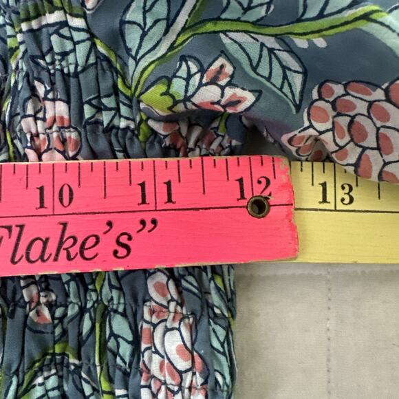 PERRY WALKER COLLECTIVE Womens Dress XS-M Green Floral Smocked Off Shoulder - Picture 9 of 12